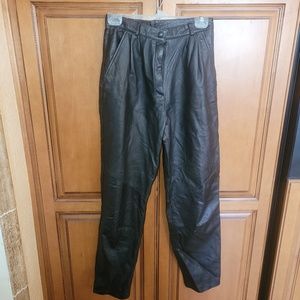 Leather pants. Soft 100% leather outer full liner inside. 2 outside pockets.